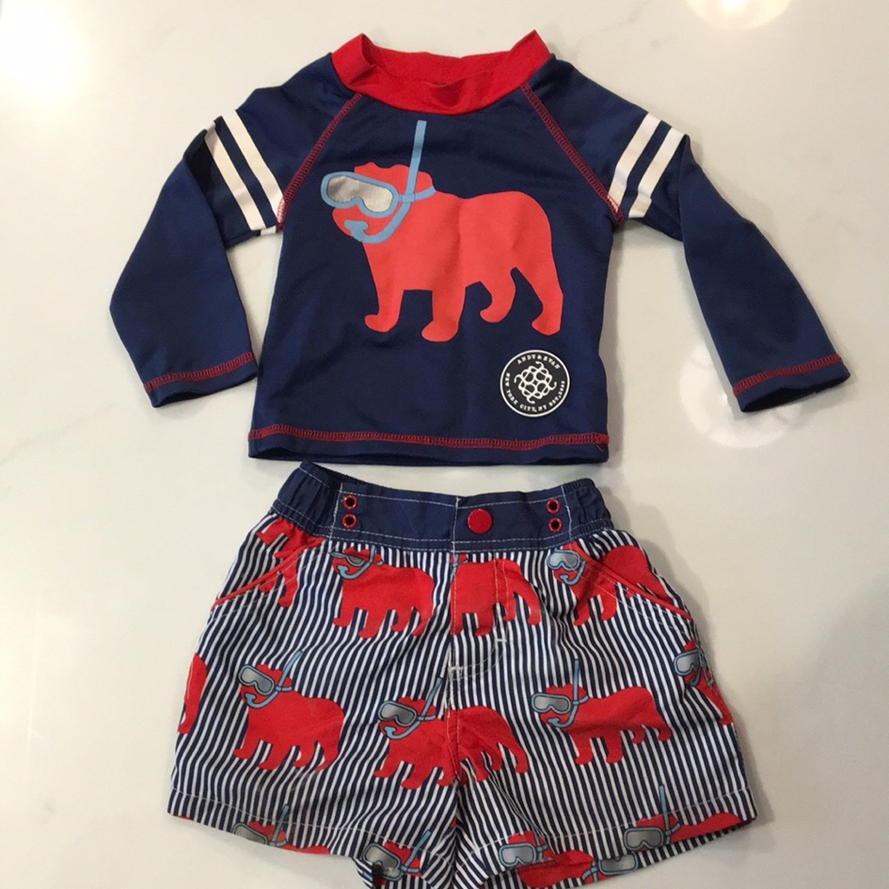 Andy & Evan Swim Trunks and Swim Shirt